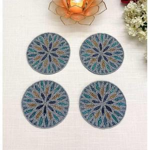 Luxury Bohemian <b>Bead</b> Cocktail <b>Coasters</b> Reusable Fabric for Kitchen Table Decor Decorative <b>Beads</b> for Stylish Home Accessories - Product Image 2