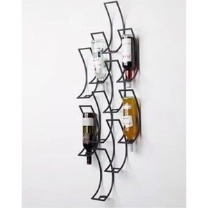 Moderno Estante de Vino Metálico de Pared, Soporte Decorativo Flotante para Botellas de Vino, Estante Minimalista para Vino, Exhibidor Vertical para Bar - Product Image 1