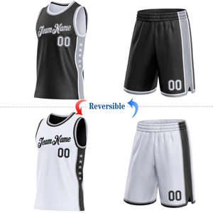 Junior Two Way Court Reversible Uniform Custom Color Breathable Training Suit Elite Child Quick Dry Activewear Top & Shorts OEM - Product Image 2