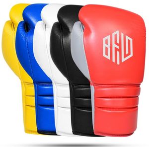 Gants de boxe en cuir véritable de qualité supérieure, à lacets, pour entraînement, sparring, Muay Thai, Kickboxing, MMA, entraînement sur sac, 8oz 10oz - Product Image 6