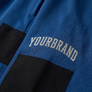 Top Quality Mens Navy Blue <b>Tech</b> Style <b>Shorts</b> Contrast Panel Design Elastic Waist Drawstring Casual Summer Streetwear Athletic Fi - Product Image 5