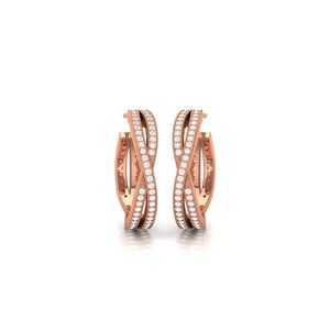 Pendientes de aro cruzados plateados con micro circonitas, diseño retorcido, plata de ley 925, joyería fina para mujer, regalo para mujer - Product Image 5