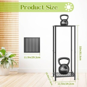 Freestanding Classic Metal 2-Tier Sliding Shelf Garment Display <b>Stand</b> Pre-Assembled 32-Inch Tall - Product Image 2