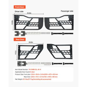 Jeep Hunting Style 4-<b>Door</b> Tube <b>Doors</b> Heavy-Duty <b>Hinges</b> OE Latch Jeep Tubular <b>Door</b> <b>Window</b> <b>Hinges</b> Rubber Pads Jeep Tube <b>Doors</b> Pads - Product Image 5