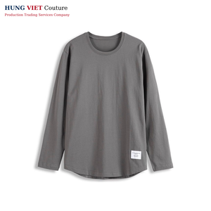 Casual Relaxed Daily Wear Camiseta de manga larga Heavyweight Cotton Scarlet Red - Product Image 2