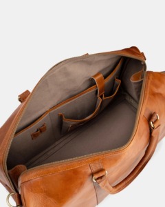 Sac de voyage de luxe décontracté pour homme en cuir véritable écologique, sac de sport, sac de week-end, sac de gym, fermeture éclair, résistant à l'eau, polyester - Product Image 3
