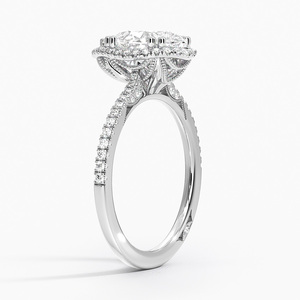 Elegant White Silver <b>Crystal</b> <b>Ring</b> for Women Luxury Engagement Wedding Anniversary Party Gift - Product Image 3