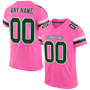 Camiseta de Fútbol Rosa Personalizada, Malla Verde y Blanca, Auténtica, de Alta Calidad, Transpirable, Ropa Deportiva, Camiseta de Alto Rendimiento Atlético - Product Image 1