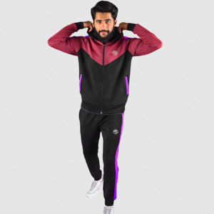 Vente en gros de survêtements d'entraînement de gymnastique, Sports de fitness, survêtement de jogging pour hommes avec panneau de couleur contrastée - Product Image 1