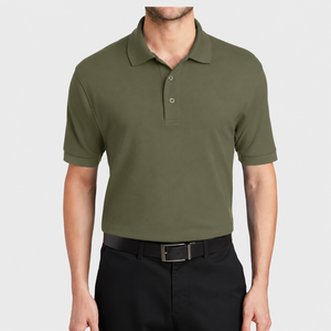 <b>Men's</b> <b>White</b> Short Sleeve Pique <b>Polo</b> Shirt 100% Cotton Breathable Casual Button Front Solid Knitted Regular Fit Casual Golf - Product Image 4