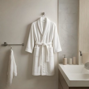 Albornoz de Lujo de Algodón de Calidad Hotelera, Bata Suave de Tela de Rizo para Spa, Resort, Sauna, Baño y Uso Doméstico en Venta - Product Image 6