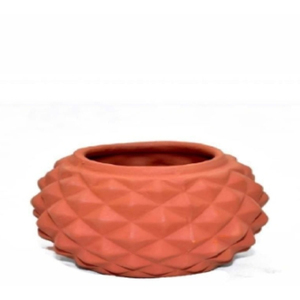 Pot en argile en forme de diamant - Écologique, biodégradable, léger, avec trou de drainage pour une utilisation intérieure/extérieure à la maison et au jardin - Product Image 1