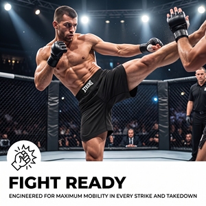 Shorts de combat MMA unisexes en gros, séchage rapide, légers, respirants, avec ceinture extensible, personnalisables - Product Image 6