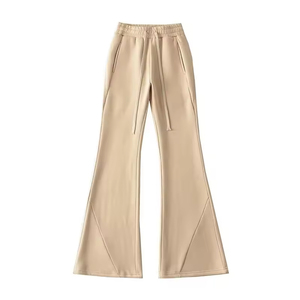 Nouveau design – Pantalons et jupes pour femmes – Pantalons unis taille haute – Pantalons de bureau formels amples à jambes larges – Pantalons longs jusqu'au sol - Product Image 2