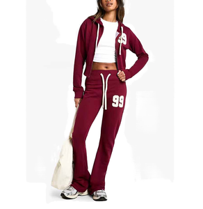 Conjunto Deportivo de Dos Piezas para Mujer, Talla Grande, Transpirable, Informal, con Sudadera con Cremallera y Top Corto, Nuevo Modelo 2026, Personalizado - Product Image 4