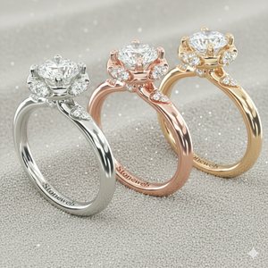 Anillo de Compromiso Estilo Vintage con Halo Pavé Perfectamente Colocado - Product Image 2