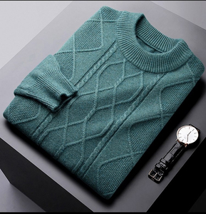 Suéter de punto para hombre, cuello redondo, adelgazante, informal, de alta calidad, manga larga, OEM - Product Image 2