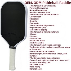 ไม้พายพิคเคิลบอล OEM/ODM รุ่น MOD TA-15 Pro Edition Gen 3 แบบกำหนดเอง ขนาด 14 มม./16 มม. ผลิตจากคาร์บอนไฟเบอร์กราไฟต์ T700 ขึ้นรูปด้วยความร้อน สำหรับความบันเทิง - Product Image 3