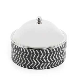 Ensemble de casseroles modernes en acier inoxydable gris martelé, chauffe-plats isolés à double paroi pour restaurant - Product Image 4