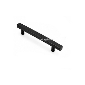 Tirador Minimalista Negro para Mueble de Barra, Herraje de Latón para Muebles de Cocina, Diseño Duradero - Product Image 1