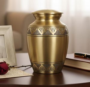 Trending Classic Urn Round Handmade Sympathy Decorative <b>Jar</b> Crackled Glaze Traditional Style - Product Image 5