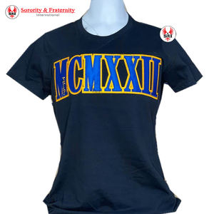 Camiseta de algodón para mujer con bordado de la hermandad Sigma Gamma Rho |   Jersey de Algodón y Poliéster Bordado Personalizado para Mujeres de la Hermandad SGRho - Product Image 1