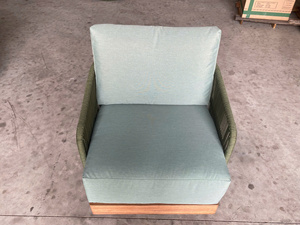 Sillón de mimbre para exteriores con cojines, asiento de patio, muebles modernos para jardín, olefina VPR F097, peso 230 gsm, D20 - Product Image 2