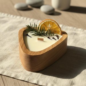 Support de bougie en bois de luxe fait main, bol à pâte en bois naturel, accessoire décoratif pour intérieurs modernes - Product Image 4