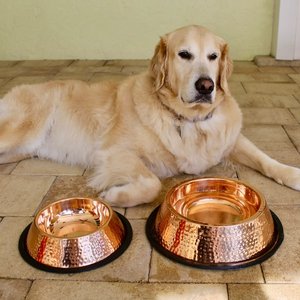 copper pet <b>bowl</b> dog food <b>bowl</b> water dish pet feeder metal feeding <b>bowl</b> <b>puppy</b> <b>bowl</b> traditional copperware durable pet healthy pet - Product Image 6