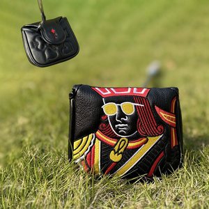 SOSH4 Housse de tête de club de golf personnalisable en cuir PU, motif feuille, fermeture magnétique durable, couleurs unies, résistante à l'eau, édition limitée - Product Image 3