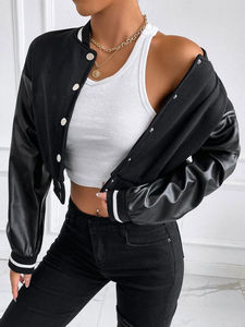 High Quality Plain Breathable Winter Season <b>Women</b> <b>Varsity</b> <b>Jackets</b> Top Trending Custom Logo Eco-Friendly VIBE SEWN 100% - Product Image 5