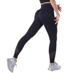 Leggings pour femmes de qualité supérieure, taille haute, 100% coton tricoté, logo personnalisé imprimé, respirant, sans couture, antibactérien, décontracté - Product Image 6