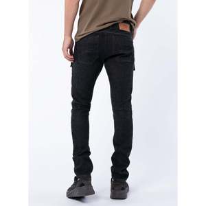 Men's Casual Vintage Slim-Fit Micro-Cut Jeans Low-Rise Wash with Stylish Stitching Fashionable Smoke-Ash Pocket Adult Shapers - Product Image 2