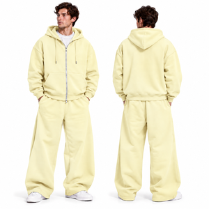 BEST FITNESS WEAR Premium Men's 100% Cotton Tech Fleece Quick Dry Heavyweight Oversized Streetwear Hoodie <b>Sweatpants</b> <b>Set</b> - Product Image 6