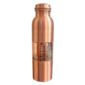 Botella de Vidrio de Cobre Antiguo con Tapa Metálica Martillada Moderna, Bebedero Deportivo Personalizado de la Mejor Calidad para Gimnasio, Beneficios para la Salud y Ambiente - Product Image 3