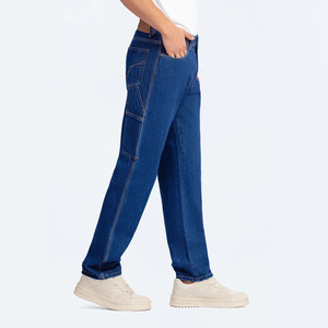 Jeans de travail durables pour hommes, coupe classique délavée foncée ou gris slim, denim confortable coupe régulière pour un usage décontracté, jeans en denim premium pour hommes - Product Image 3
