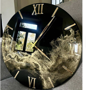 นาฬิกาแขวนผนังเรซิ่นอีพ็อกซี่ลายเรือเดินสมุทร งานแฮนด์เมดและเพ้นท์มือ สำหรับตกแต่งบ้านและเป็นของขวัญสำหรับร้านอาหารและโรงแรม - Product Image 5