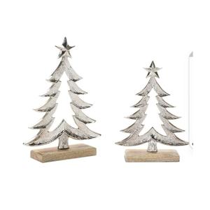 Objeto Decorativo de Metal con Forma de Árbol de Navidad y Base de Madera, Decoración Moderna para Mesa, Adorno Navideño Fácil de Transportar - Product Image 6