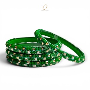 Export Quality Indian <b>Crystal</b> Zircon Gold Plated Oval Cut Trendy Premium Kashmiri Glass Bangles Unisex Wedding Festival Wear - Product Image 3