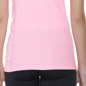 Women's <b>Pink</b> Regular Fit O-Neck Short Sleeve T-Shirt Logo Casual Knitted 100% Organic Cotton Eco-Friendly Top Spring Summer Wear - Product Image 3