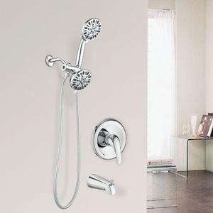 Sistema Doccia 2 in 1 ad Alta Pressione con Doccia a Pioggia e Rubinetto Vasca Combinato con Valvola, Set Bagno con Bocchetta Vasca - Product Image 2