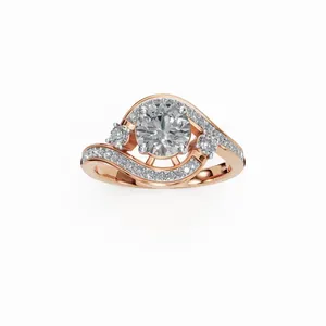 Bague de créateur The Eternal Gaze en or rose 18 carats avec 39 pierres de diamant pour l'exportation en gros - Product Image 1