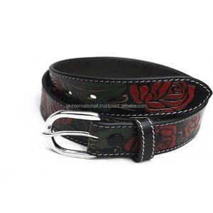 Full Grain Genuine Cowhide Western <b>Leather</b> Tooling <b>Belt</b> Classic Fashion Hand Tooled & Carved Rawhide <b>Leather</b> <b>Belts</b> Ready to Ship - Product Image 3