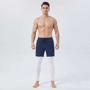 Wholesale Men's Sportswear 2 in 1 Pants Double Layer Yoga Drawstring Waist Shorts Side <b>Pockets</b> Men <b>Workout</b> Wear Inner <b>Leggings</b> - Product Image 1