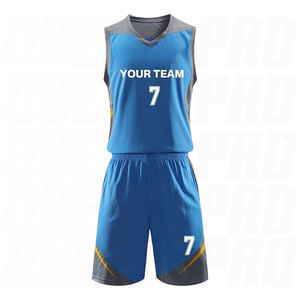 Ensemble Maillot et Short de Basketball Respirant en Maille, Personnalisable, en Polyester à Séchage Rapide, Sans Manches, pour l'Extérieur, Bleu Coloré - Product Image 3