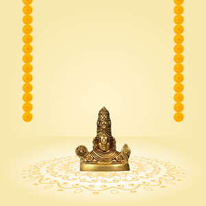 Busto de Latón Hecho a Mano del Dios Perumal (Venkateswara) para Decoración del Hogar, Regalo de Puja, 8.5 cm - Product Image 3