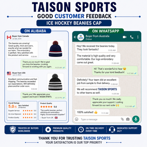 TAISON SPORTS Premium 320 GSM 100% <b>Wool</b> Rib Knit Ice Hockey <b>Beanie</b> Cap Maroon Green Gold Custom Embroidery Leather Patch Unisex - Product Image 6