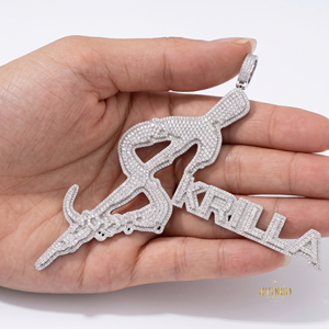 Goldleaf Custom Name Mossanite Charm Pendant Iced VVS Moissanite Letter Silver 925 Gold Plated Hip Hop Everyday Wear Jewelry - Product Image 3