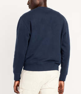 Sudadera de Hombre de Primera Calidad, Color Azul Marino, Cuello Redondo, Corte Holgado, 100% Algodón, Logotipo Personalizado, Sudadera Básica, Sudadera Gruesa - Product Image 3