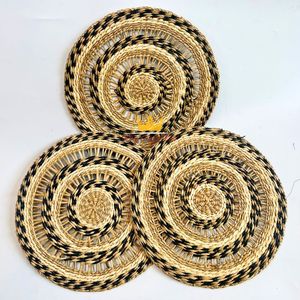<b>Round</b> Seagrass Placemat Set – Handwoven Bohemian Table Decor <b>Mats</b> Wholesale - Product Image 2